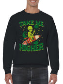 Alien Rocket Adventure Design Men's Sweatshirt