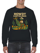 Alien Cowboy Howdy Earthlings Art Men's Sweatshirt