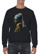 Alien with a Pearl Earring Art Men's Sweatshirt