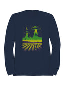 Alien Cow Abduction Fields Men's Sweatshirt
