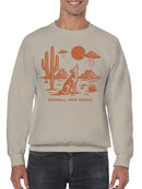 Roswell Desert Wolf and UFO Scene Men's Sweatshirt