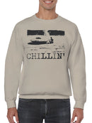 Alien Chillin' Retro Aesthetic Men's Sweatshirt