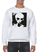 Mysterious Alien Grunge Artwork Men's Sweatshirt