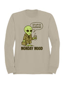 Alien's Monday Mood Humor Design Men's Sweatshirt