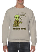 Alien's Monday Mood Humor Design Men's Sweatshirt