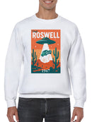 Roswell UFO 1947 Retro Poster Men's Sweatshirt