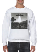 Alien Cat in Desert Encounter Men's Sweatshirt