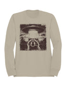 Raccoon Meets UFO Adventure Men's Sweatshirt