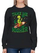 Alien Rocket Adventure Design Women's Sweatshirt