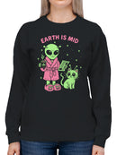 Alien Morning Routine Humor Design Women's Sweatshirt