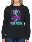Alien Vibe Mode: Cosmic Groove Women's Sweatshirt
