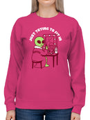 Alien Mirror Beauty Humor Art Women's Sweatshirt