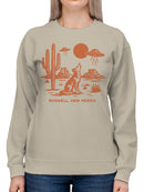 Roswell Desert Wolf and UFO Scene Women's Sweatshirt