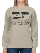 Alien Chillin' Retro Aesthetic Women's Sweatshirt