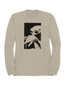 Cryptid Holding Frog Illustration Women's Sweatshirt