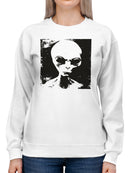 Mysterious Alien Grunge Artwork Women's Sweatshirt