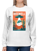 Roswell UFO 1947 Retro Poster Women's Sweatshirt