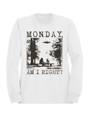 Monday Humor UFO and Sasquatch Women's Sweatshirt