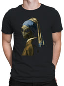 Alien with a Pearl Earring Art Men's T-shirt