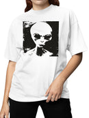 Mysterious Alien Grunge Artwork Women's T-shirt