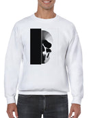 Half Shadow Sketched Skull Art Men's Sweatshirt
