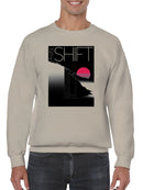 Neon Moonrise over Hills Men's Sweatshirt