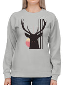 Sunrise Deer Silhouette Art Women's Sweatshirt