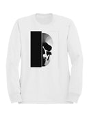 Half Shadow Sketched Skull Art Women's Sweatshirt