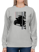 Futuristic Electric Motorcycle Design Women's Sweatshirt