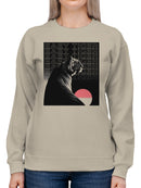 Lunar Sunset Easy Tiger Art Women's Sweatshirt