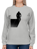 BMX Rider Geometric Silhouette Art Women's Sweatshirt