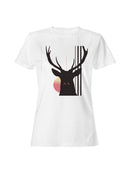 Sunrise Deer Silhouette Art Women's T-shirt
