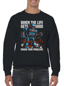 Smash Problems Robot Motivation Men's Sweatshirt