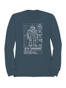 XR-55 "Cosmobuddy" Blueprint Design Men's Sweatshirt
