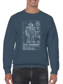 XR-55 "Cosmobuddy" Blueprint Design Men's Sweatshirt