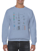 Saturn V Rocket Blueprint Design Men's Sweatshirt
