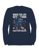Smash Problems Robot Motivation Women's Sweatshirt
