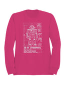 XR-55 "Cosmobuddy" Blueprint Design Women's Sweatshirt