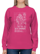 XR-55 "Cosmobuddy" Blueprint Design Women's Sweatshirt