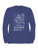 XR-55 "Cosmobuddy" Blueprint Design Women's Sweatshirt