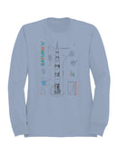 Saturn V Rocket Blueprint Design Women's Sweatshirt