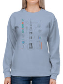 Saturn V Rocket Blueprint Design Women's Sweatshirt