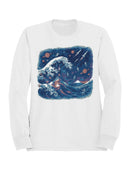 Cosmic Wave Odyssey: Astronauts and Planets Women's Sweatshirt