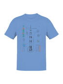 Saturn V Rocket Blueprint Design Men's T-shirt