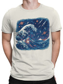 Cosmic Wave Odyssey: Astronauts and Planets Men's T-shirt