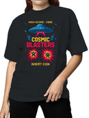 Cosmic Blasters Retro Arcade Art Women's T-shirt