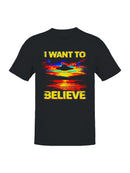 Retro UFO Sunset - I Want to Believe Men's T-shirt