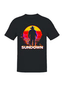 Bold Western Sundown Graphic Men's T-shirt