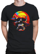 Glitch Skull Neon Sunset Fusion Men's T-shirt