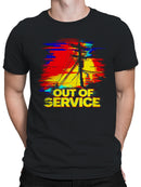 Distorted Powerlines Glitch Art Men's T-shirt
